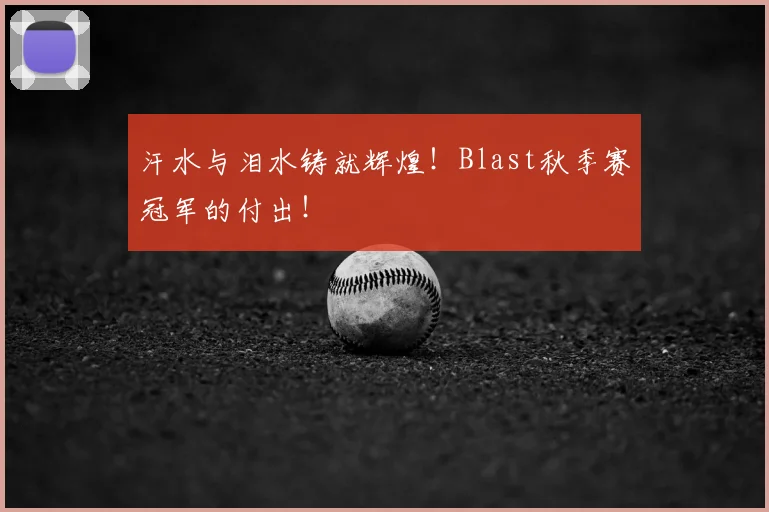 汗水与泪水铸就辉煌！Blast秋季赛冠军的付出！